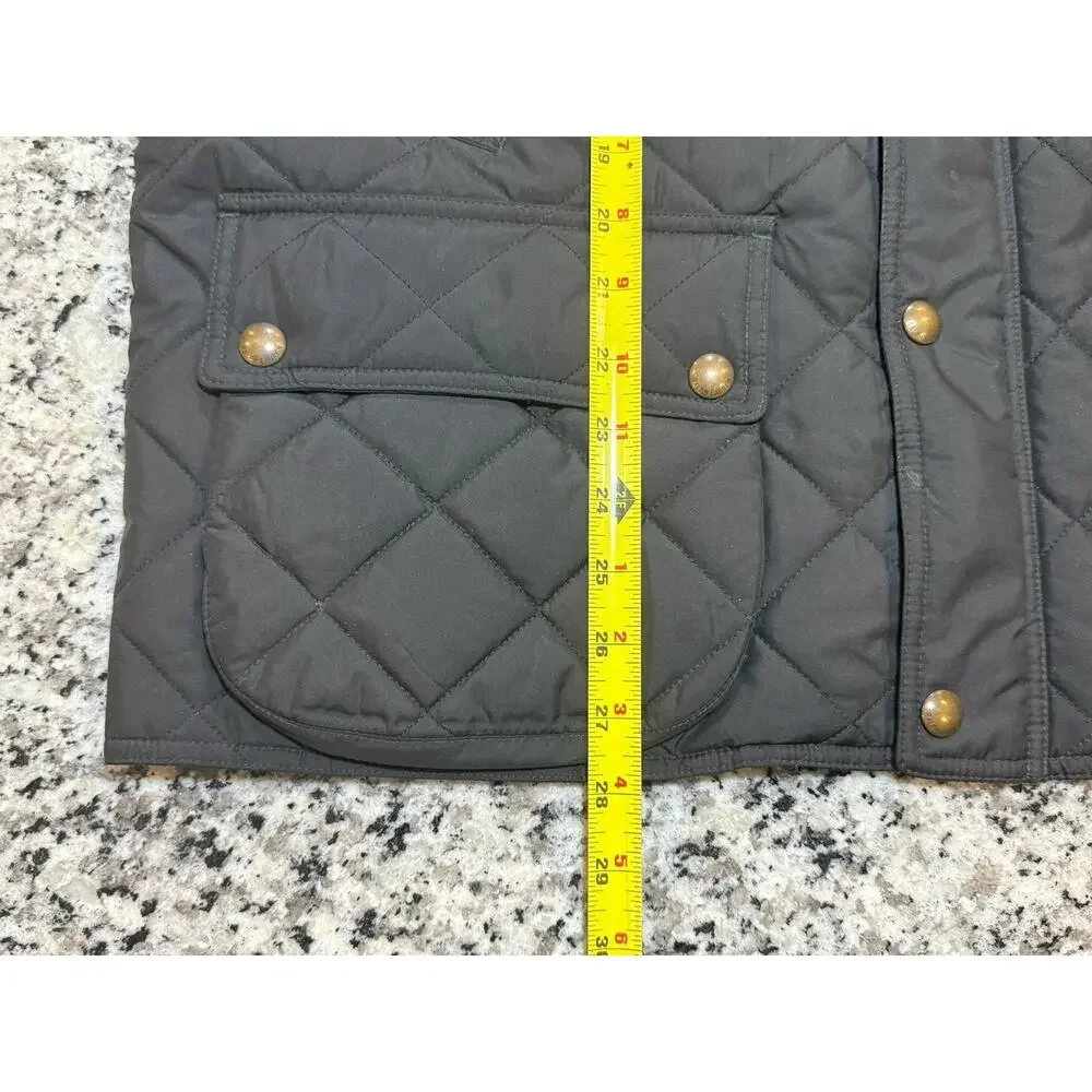 Polo Ralph Lauren Club Quilted Vest Mens Black Gold Hardware Sz XL